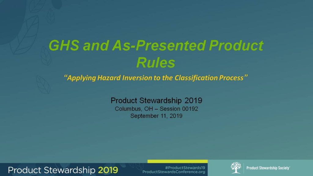 2018 Product Stewardship Society