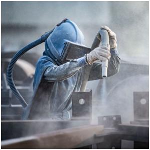 Spray Blasting with White Fused Alumina
