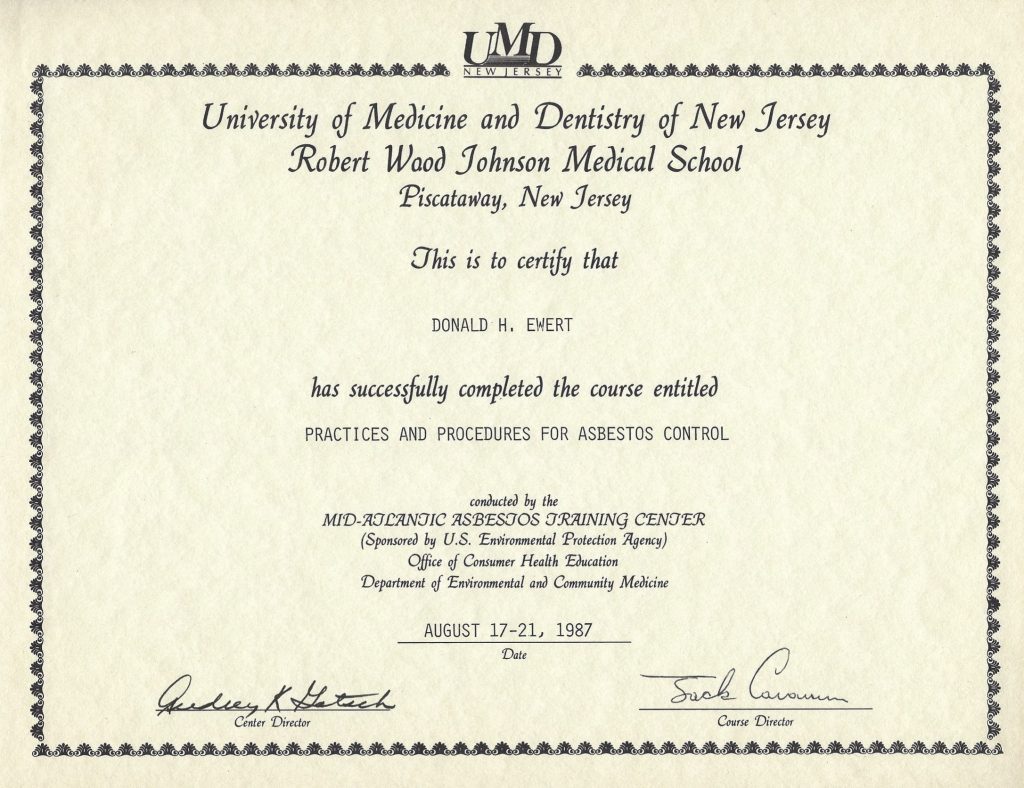 Asbestos Practices & Procedures Professional