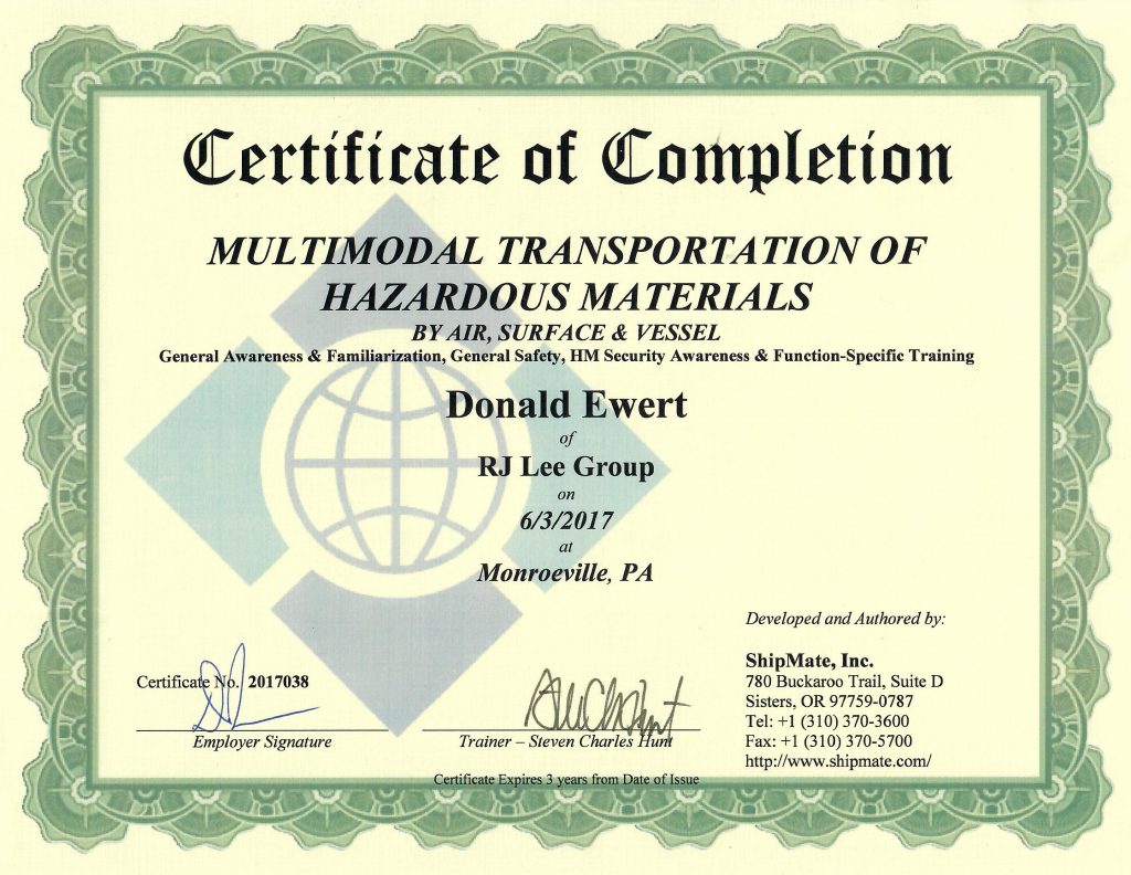 DOT-IATA Dangerous Goods Shipping