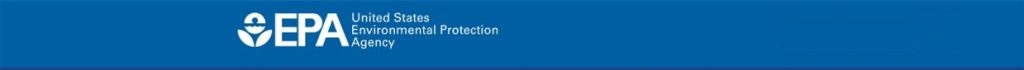 Logo of the United States Environmental Protection Agency (EPA) on a blue background, featuring the EPA acronym, an abstract representation of a water droplet, and the agency's full name.